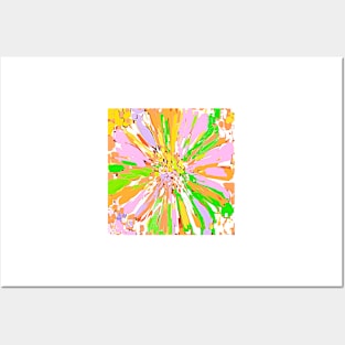 Spring Dahlia Abstract Flower Posters and Art